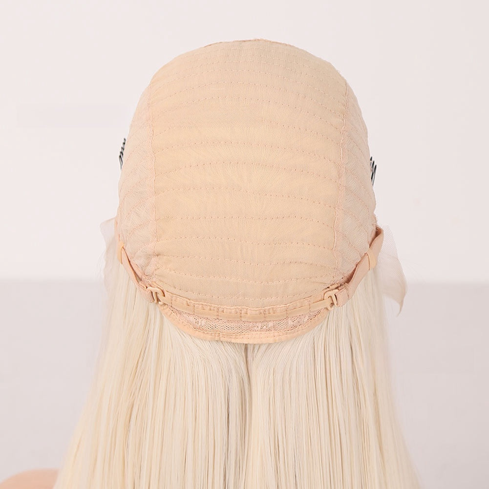 European & American Style Curly Lace Front Wig - Mixed Color Mid-Length Hair