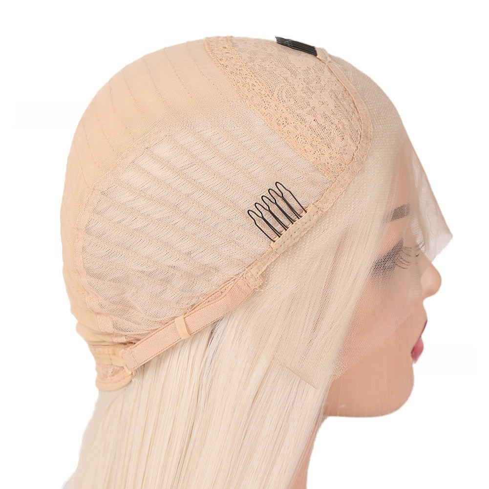 European & American Style Curly Lace Front Wig - Mixed Color Mid-Length Hair