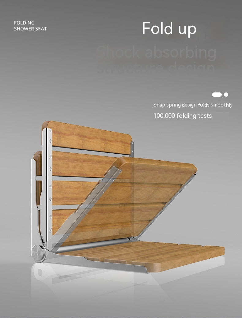 Wall-Mounted Folding Bath Stool with Load Capacity 200kg - Modern Bathroom Furniture