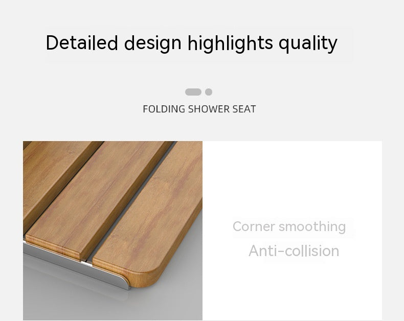 Wall-Mounted Folding Bath Stool with Load Capacity 200kg - Modern Bathroom Furniture