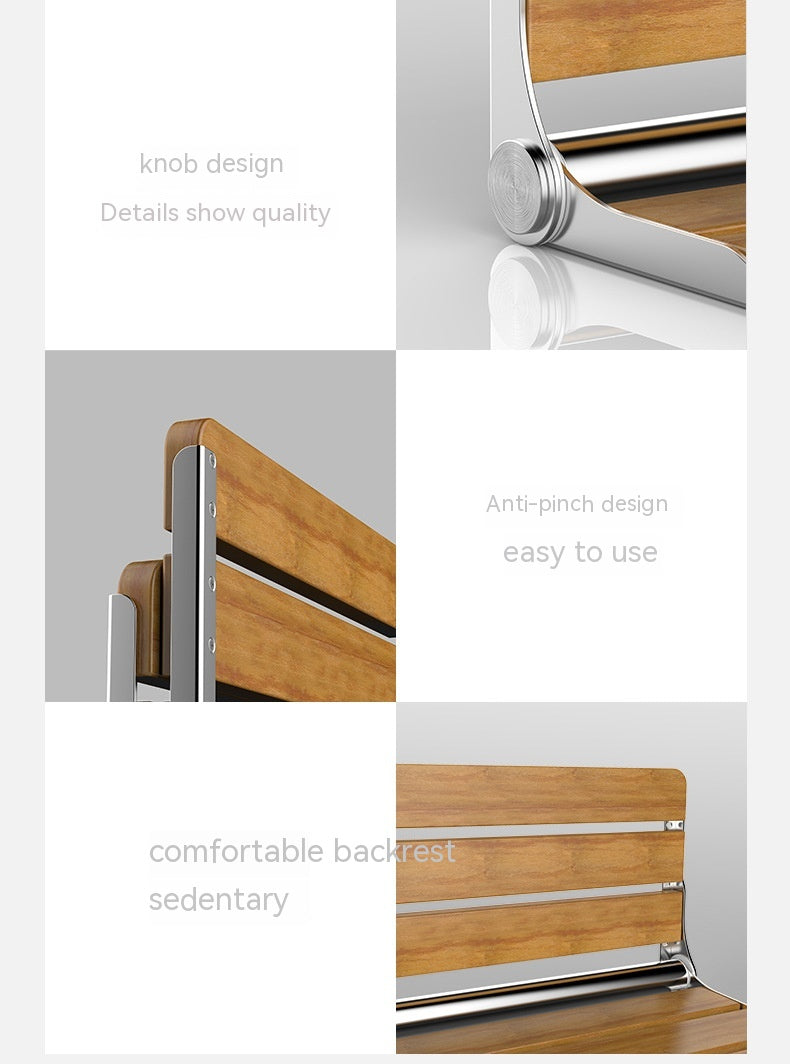 Wall-Mounted Folding Bath Stool with Load Capacity 200kg - Modern Bathroom Furniture