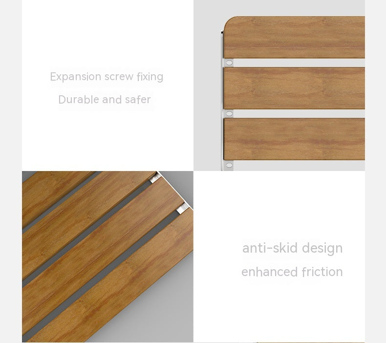 Wall-Mounted Folding Bath Stool with Load Capacity 200kg - Modern Bathroom Furniture