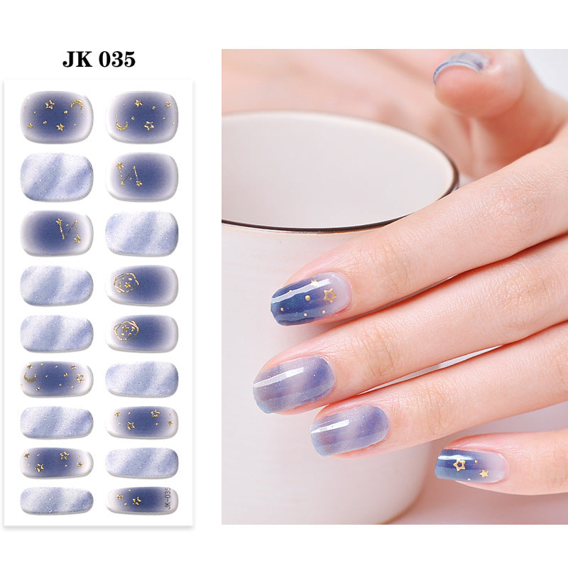 Waterproof Nail Sticker Set - Durable Semi-Baked UV Gel Art for Nails