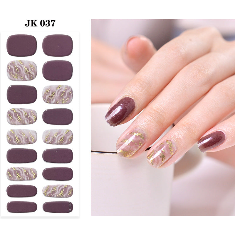 Waterproof Nail Sticker Set - Durable Semi-Baked UV Gel Art for Nails