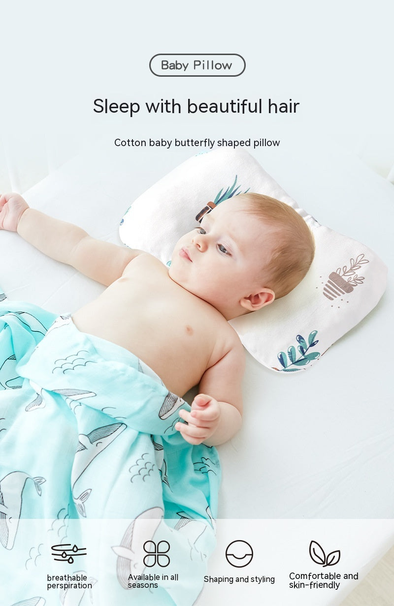 Newborn Infant Anti-Deviation Head Pillow - Baby Shaping Pillow 23x30cm