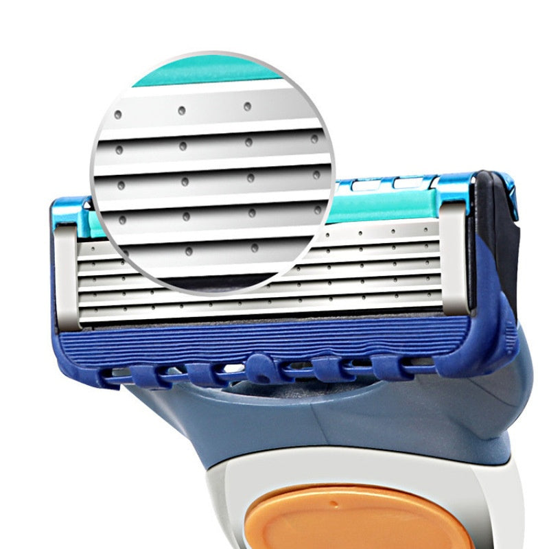 Men's Five-Layer Razor Head for Shaving - Blue, Pack of 1/2/8