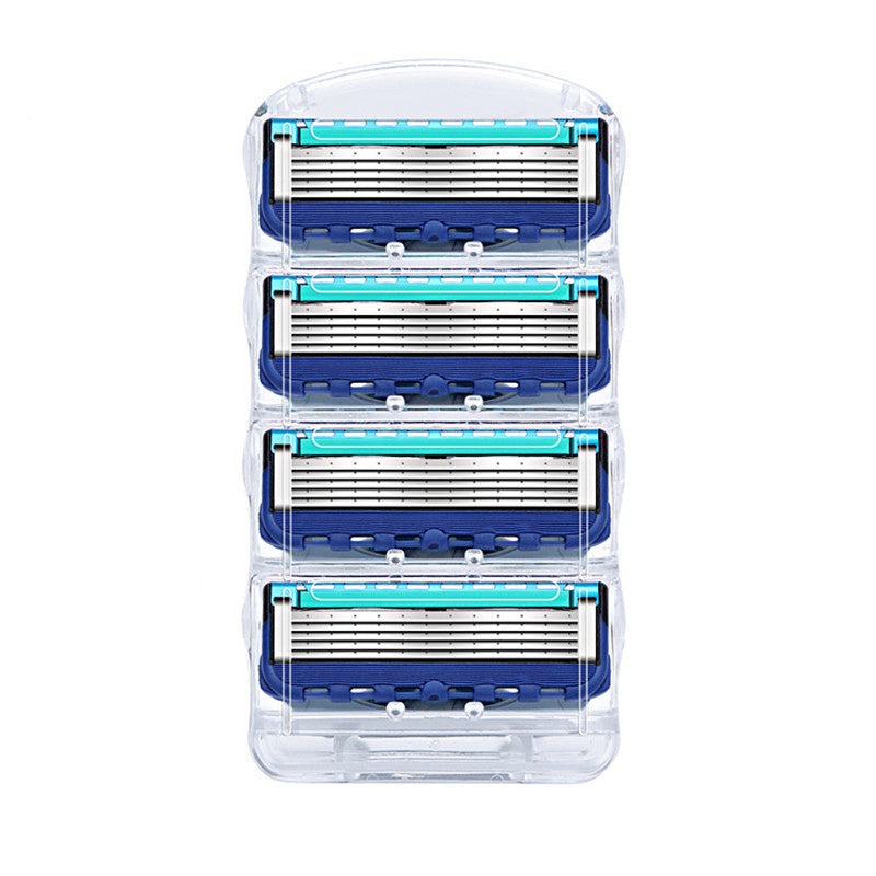Men's Five-Layer Razor Head for Shaving - Blue, Pack of 1/2/8