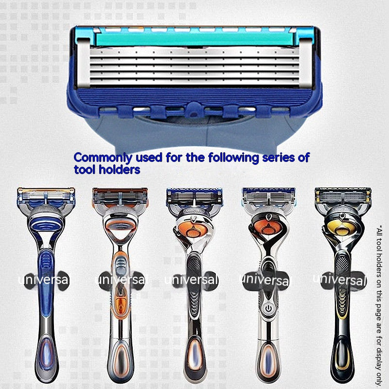 Men's Five-Layer Razor Head for Shaving - Blue, Pack of 1/2/8