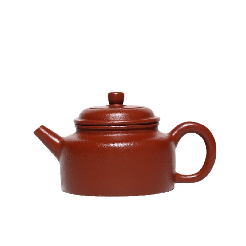 Chinese Style Purple Sand Tea Set with Hand-Painted Coarse Cinnabar Sand Finish