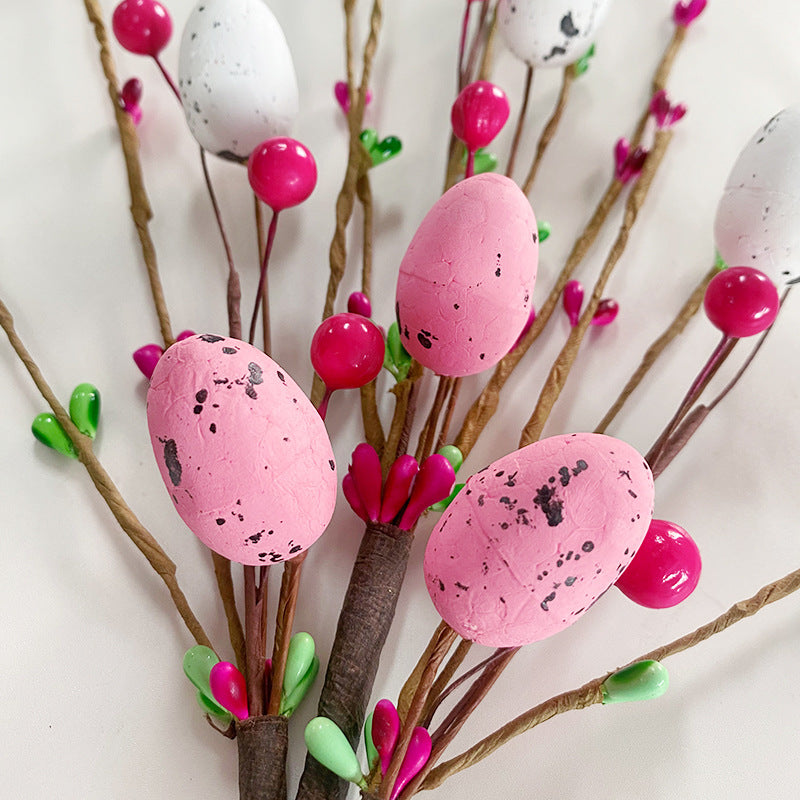 Easter Foam Egg Handle Bundle Decorative Flower for Holiday & Party