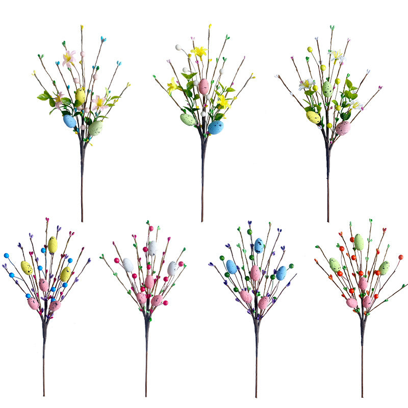 Easter Foam Egg Handle Bundle Decorative Flower for Holiday & Party