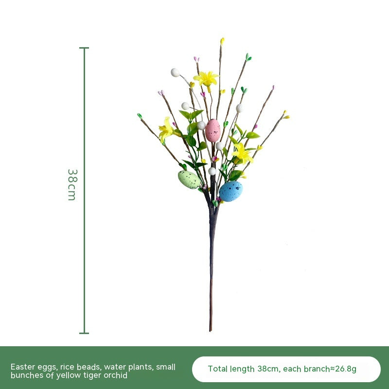 Easter Foam Egg Handle Bundle Decorative Flower for Holiday & Party