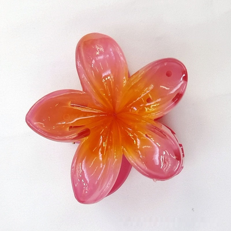 Flower Hair Clip with Egg Bauhinia Flower Back Spoon Grip - Multiple Colors