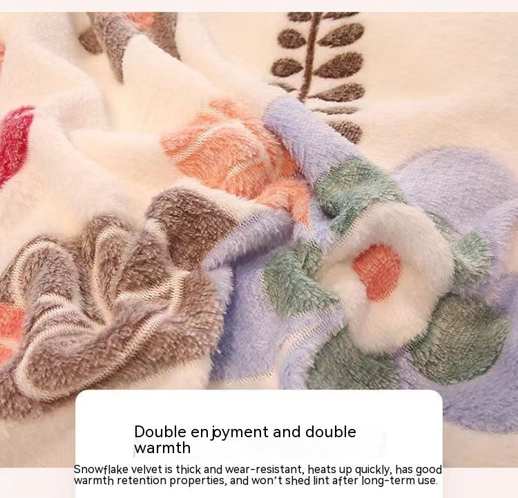 Fleece-Lined Double-Sided Winter Pillowcase - Coral Fleece, 48x74cm, Multiple Styles