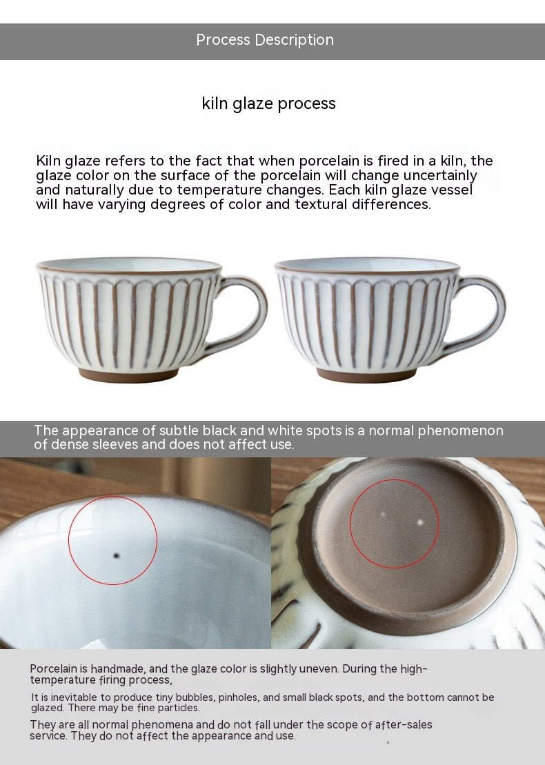 American Style Porcelain Coffee Mug - Embossed Breakfast Cup 30-400ml