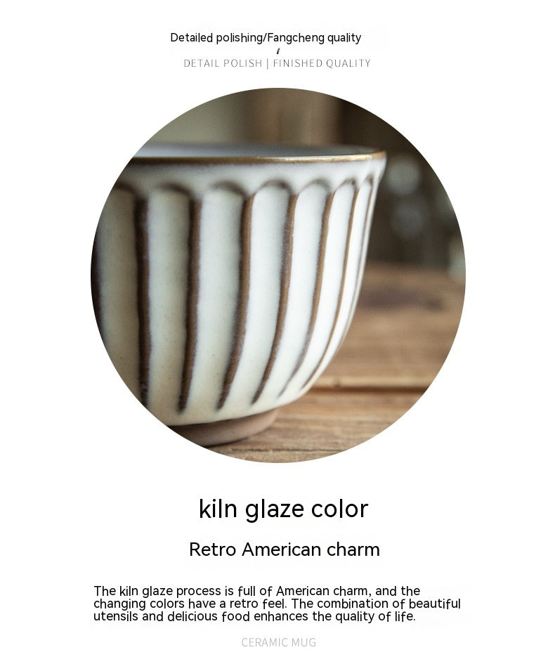 American Style Porcelain Coffee Mug - Embossed Breakfast Cup 30-400ml