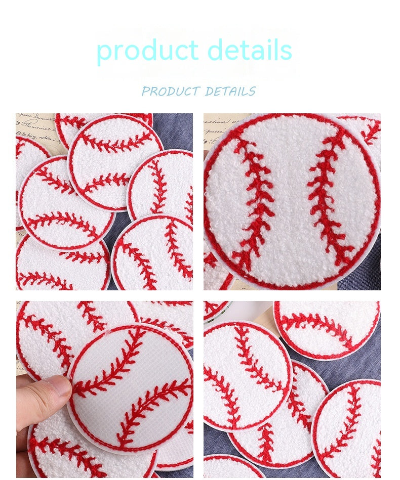 Baseball Cloth Label with Hot Melt Adhesive for Embroidery and Crafting