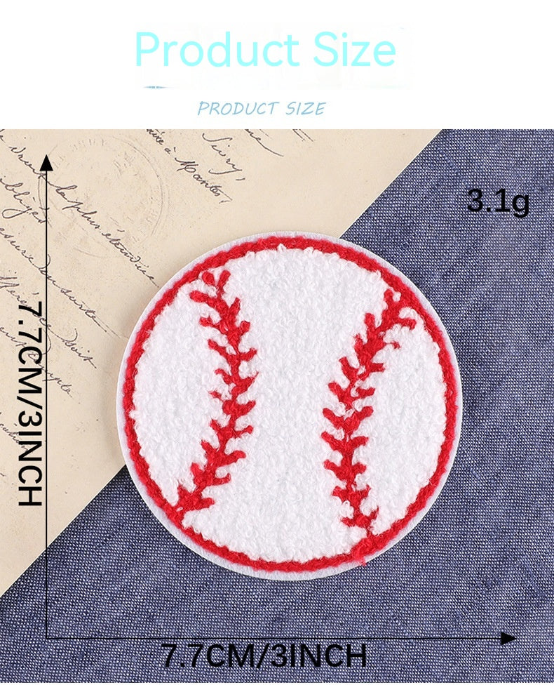 Baseball Cloth Label with Hot Melt Adhesive for Embroidery and Crafting