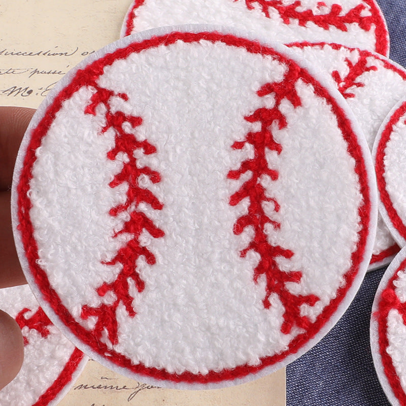 Baseball Cloth Label with Hot Melt Adhesive for Embroidery and Crafting