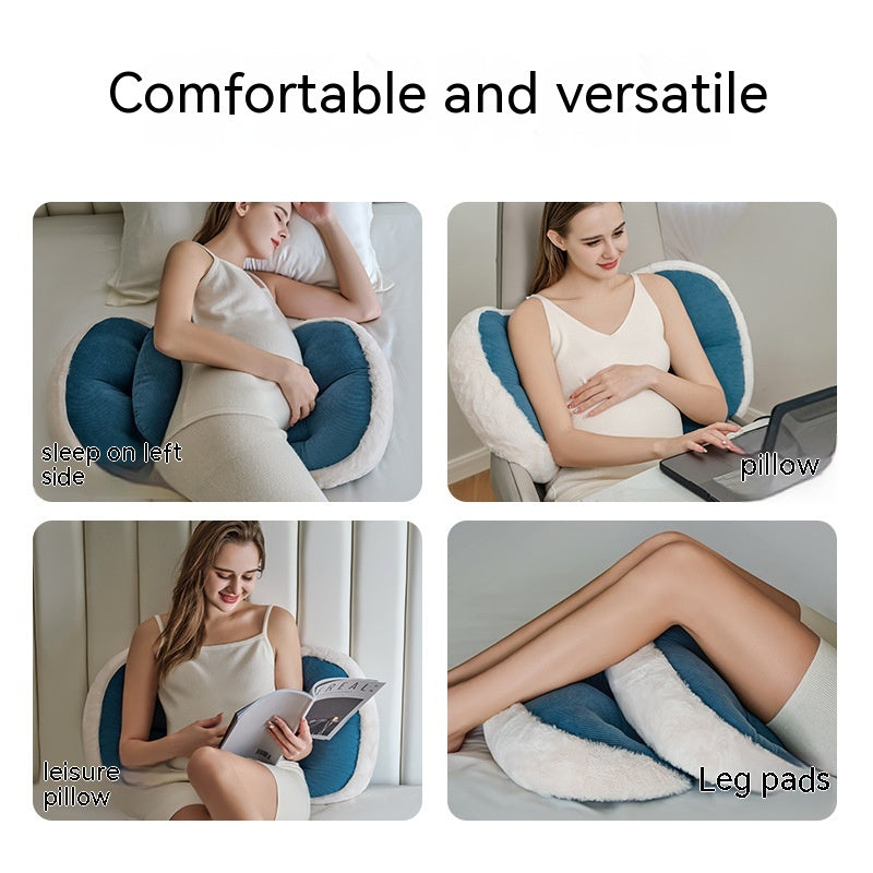 Pregnancy Support Pillow Side Belly Cushion U-Shape Sleeping Pillow - Blue, Gray, Khaki, Pink