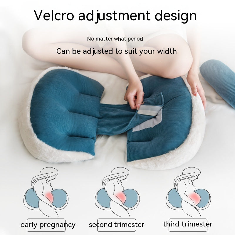 Pregnancy Support Pillow Side Belly Cushion U-Shape Sleeping Pillow - Blue, Gray, Khaki, Pink