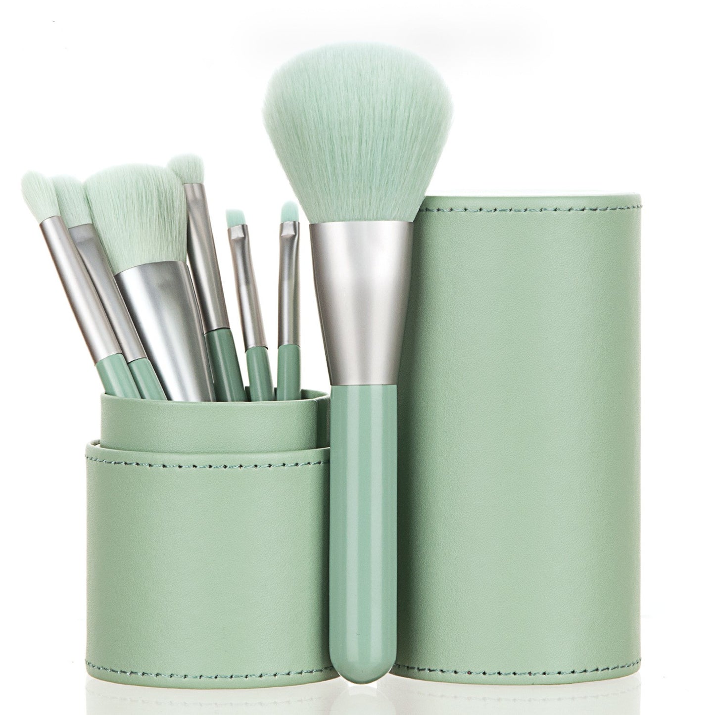 7-Piece Portable Makeup Brush Set with Travel Case - Pink, Violet, Purple Styles