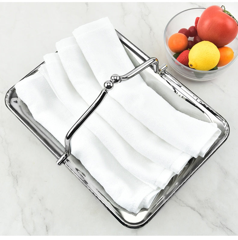 Stainless Steel Towel Basket for Kitchen & Bathroom Storage - Hot & Cold Wet Meal