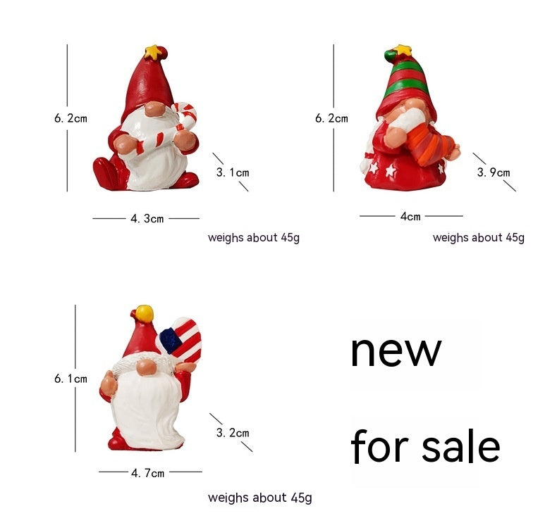 Resin Christmas Ornaments Set - Santa Claus Holiday Decor, Small Decorative Figurines