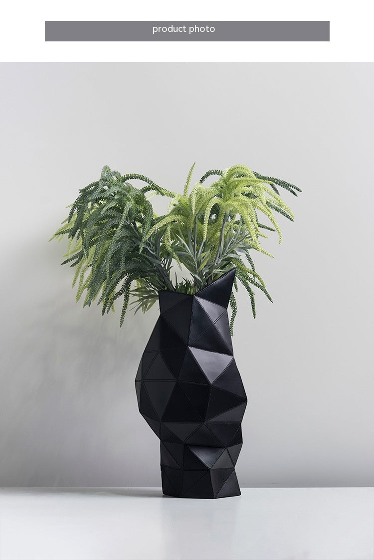 Decorative Resin Face Vase - Modern Geometric Flower Arrangement Ornament