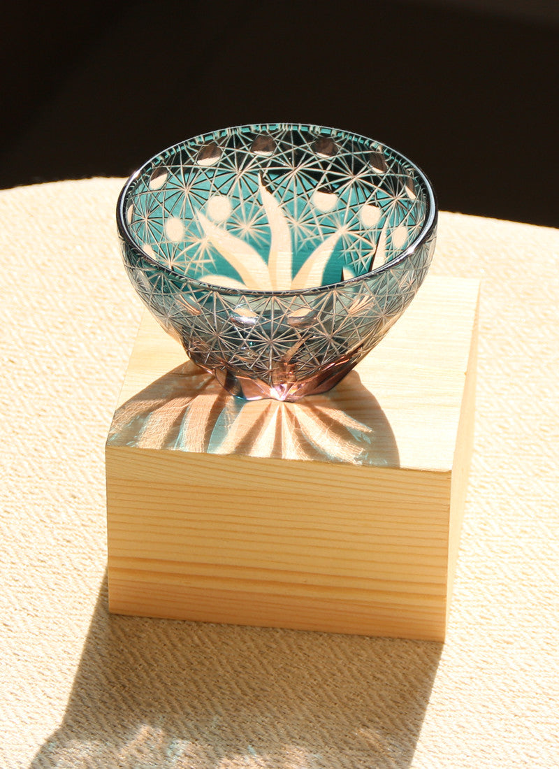 Hand Carved Crystal Glass Cup - Handmade Drinkware in Multiple Colors