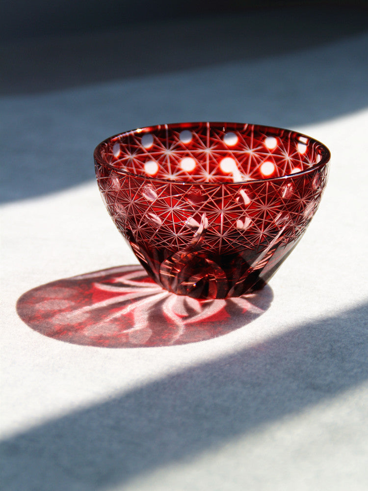 Hand Carved Crystal Glass Cup - Handmade Drinkware in Multiple Colors