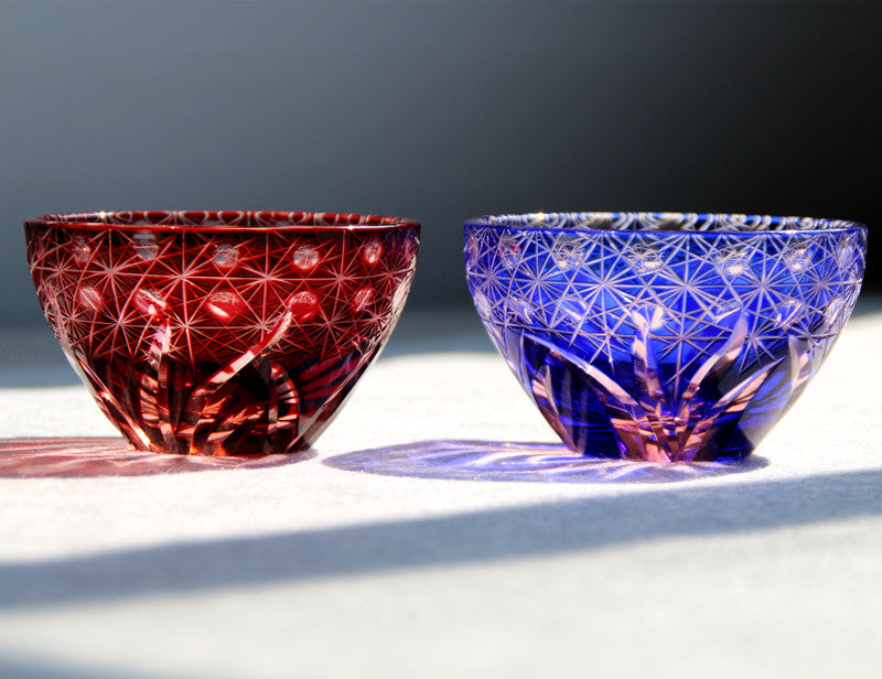 Hand Carved Crystal Glass Cup - Handmade Drinkware in Multiple Colors