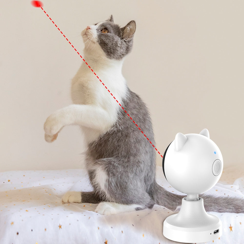 Laser Cat Teaser Toy with USB Charging - White Pet Training Toy