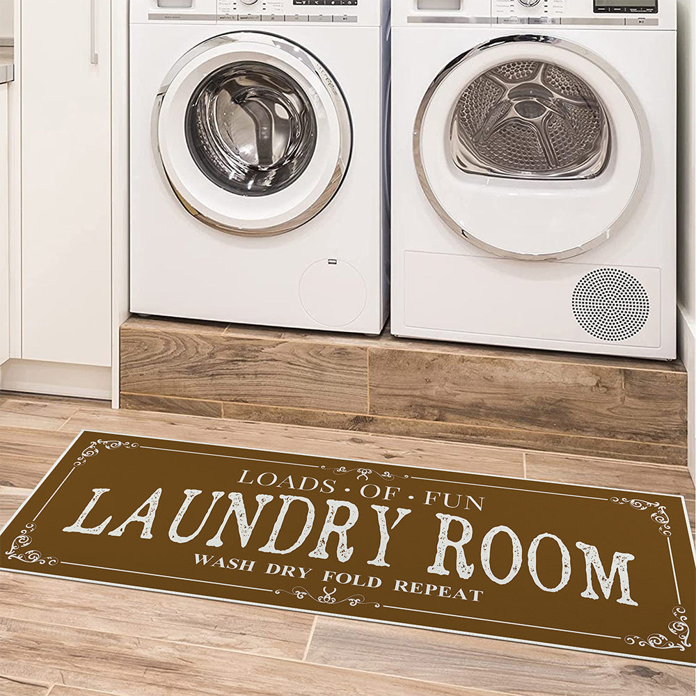 Non-Slip Absorbent Kitchen Bathroom Door Mat - Thickened Polyester Floor Rug