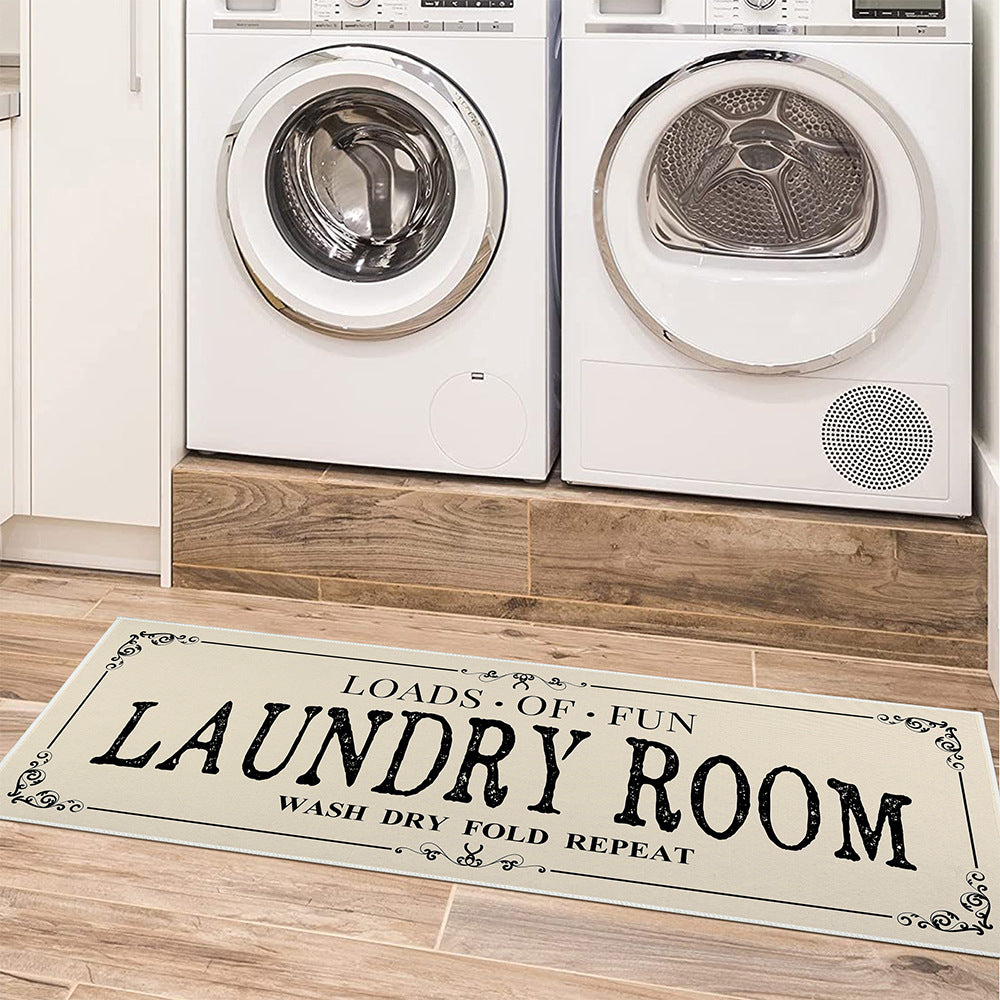 Non-Slip Absorbent Kitchen Bathroom Door Mat - Thickened Polyester Floor Rug