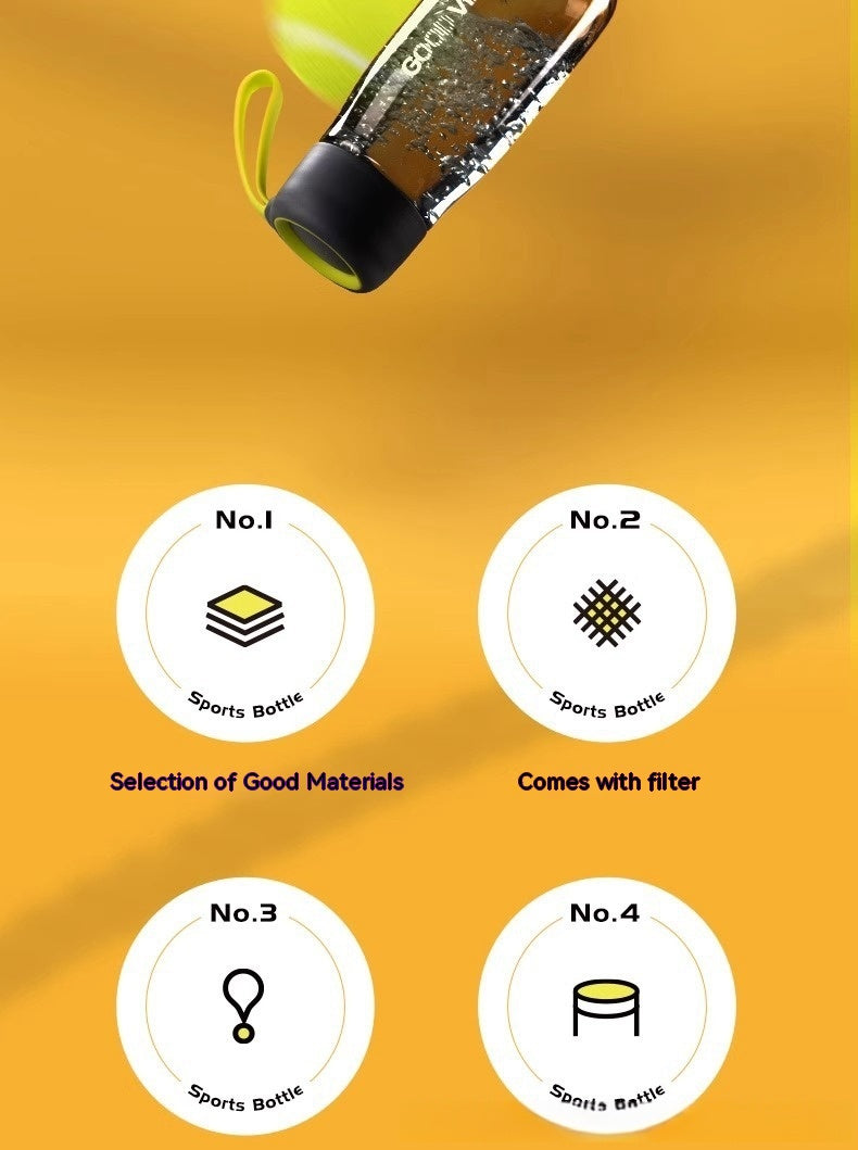 Portable Fitness Tumbler with Tea Infuser 520ml - Colorful Sports Drinkware