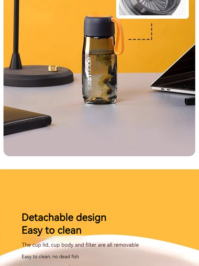 Portable Fitness Tumbler with Tea Infuser 520ml - Colorful Sports Drinkware