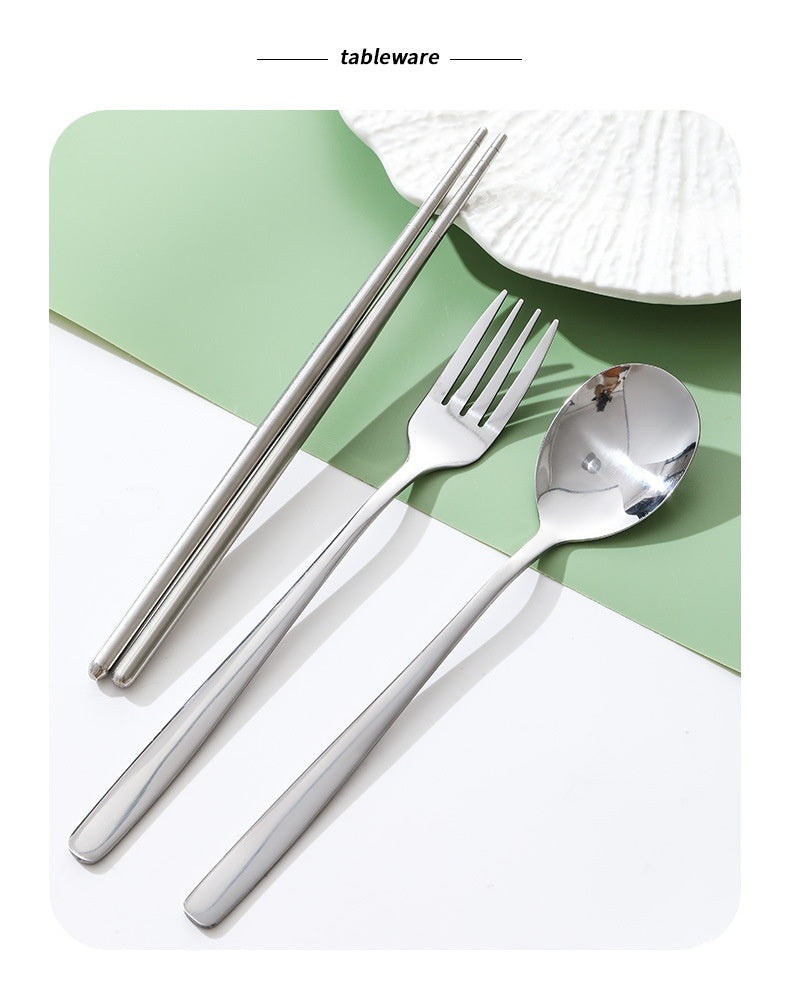 Stainless Steel Portable Flatware Set - Forks, Spoons & Chopsticks