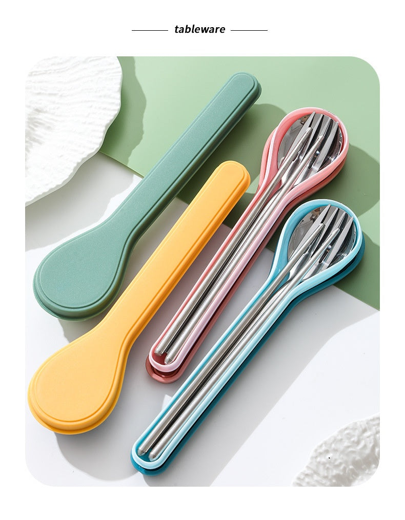 Stainless Steel Portable Flatware Set - Forks, Spoons & Chopsticks