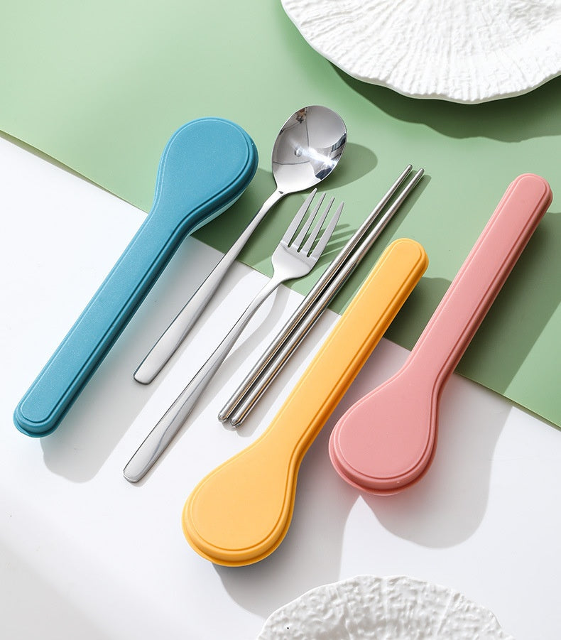 Stainless Steel Portable Flatware Set - Forks, Spoons & Chopsticks