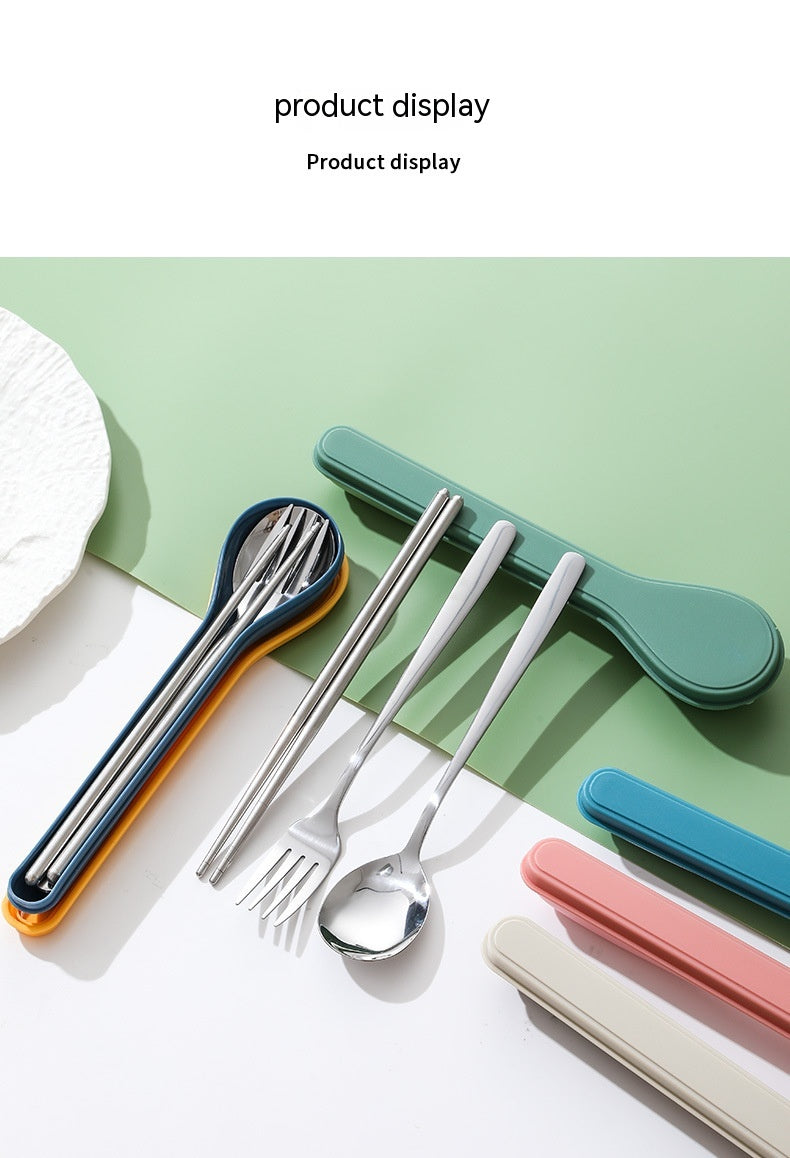 Stainless Steel Portable Flatware Set - Forks, Spoons & Chopsticks