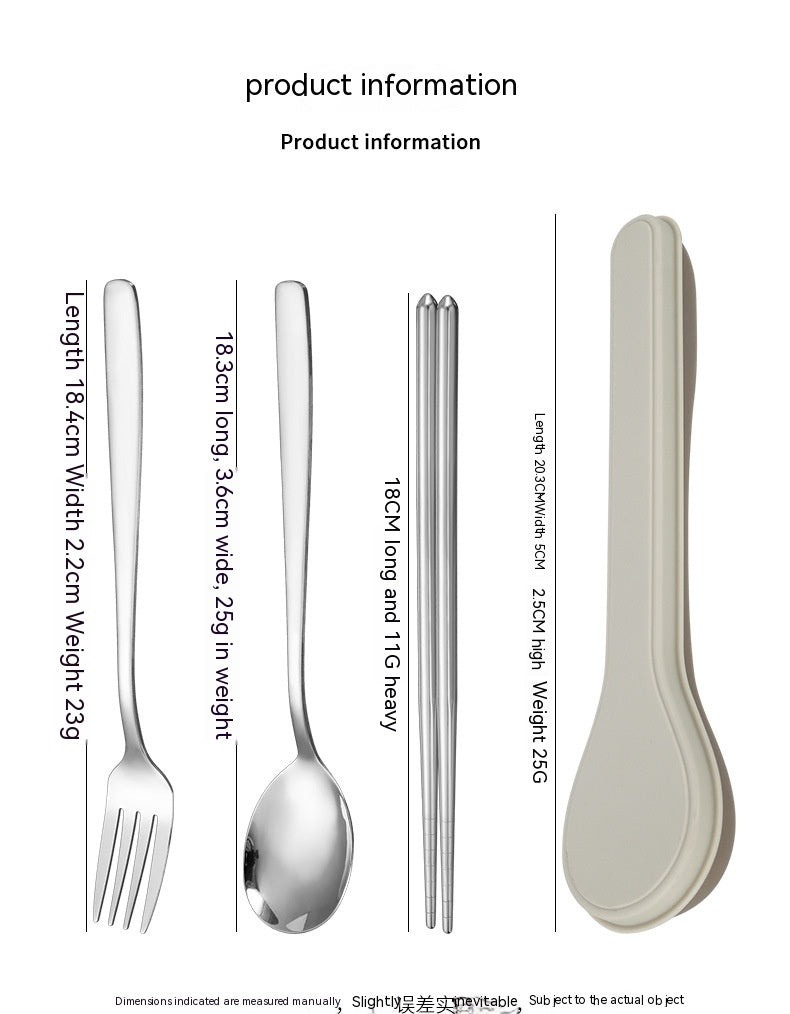 Stainless Steel Portable Flatware Set - Forks, Spoons & Chopsticks