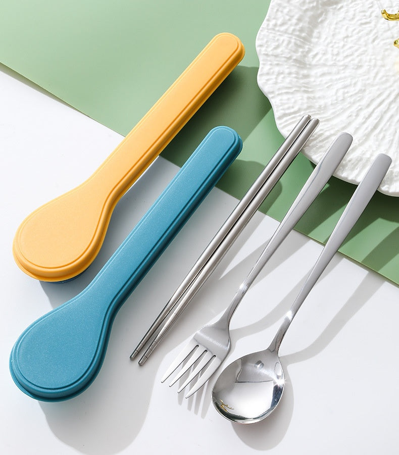Stainless Steel Portable Flatware Set - Forks, Spoons & Chopsticks