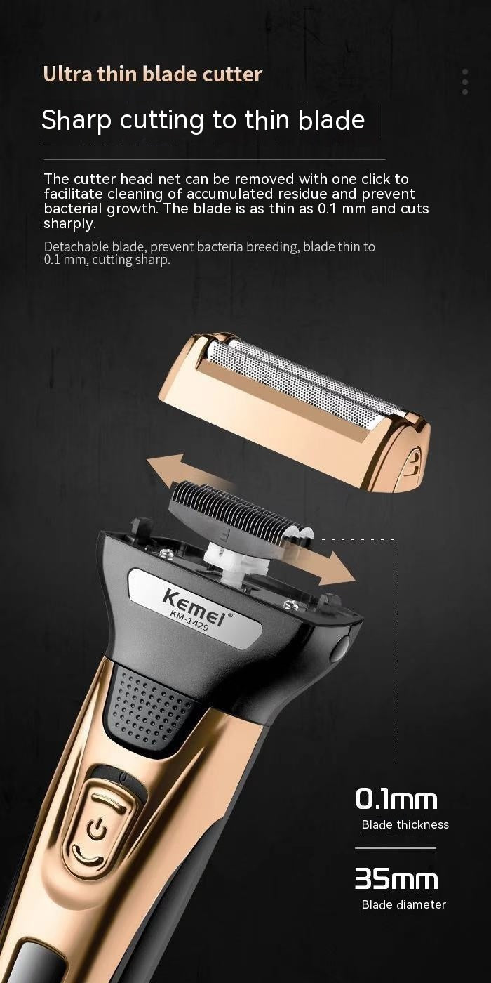 Rechargeable Electric Men's Shaver with Floating Cutter Head
