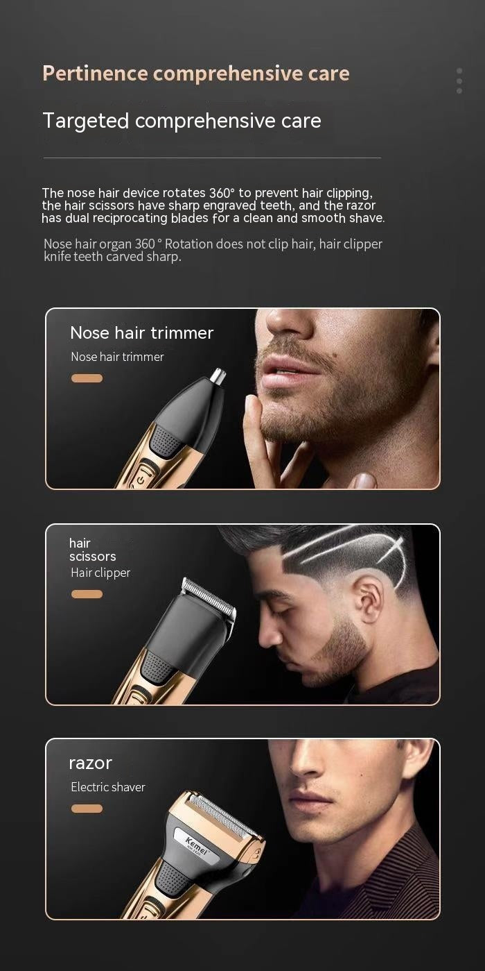 Rechargeable Electric Men's Shaver with Floating Cutter Head