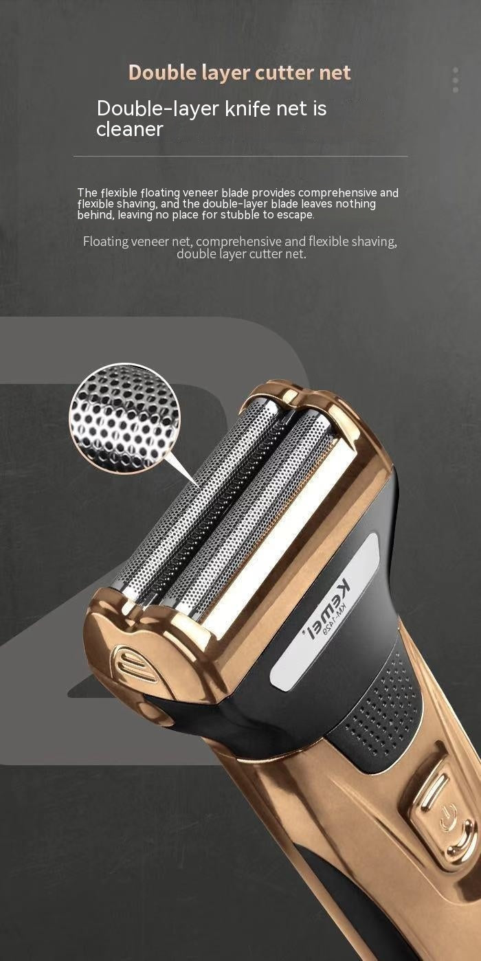 Rechargeable Electric Men's Shaver with Floating Cutter Head