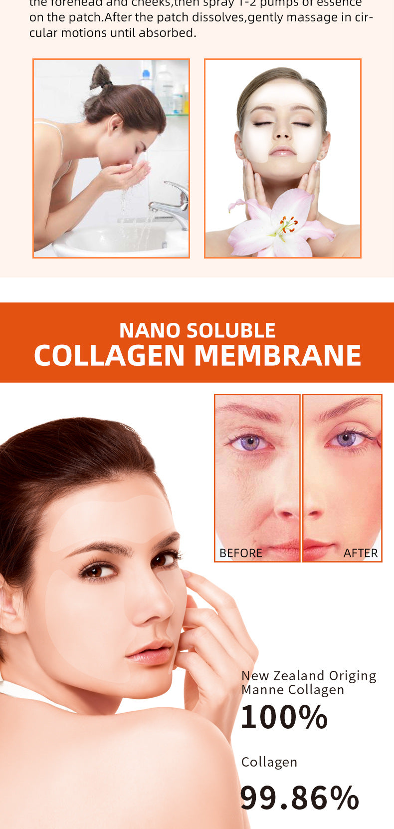 Hydrolyzed Collagen Facial Mask Pack - Instant Skin Hydration & Repair