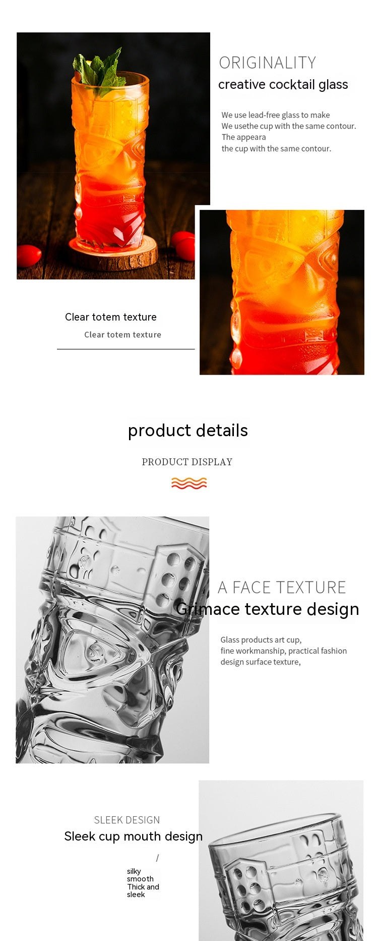 400ml Glass Cup with Modern Design for Home & Bar Use - Clear