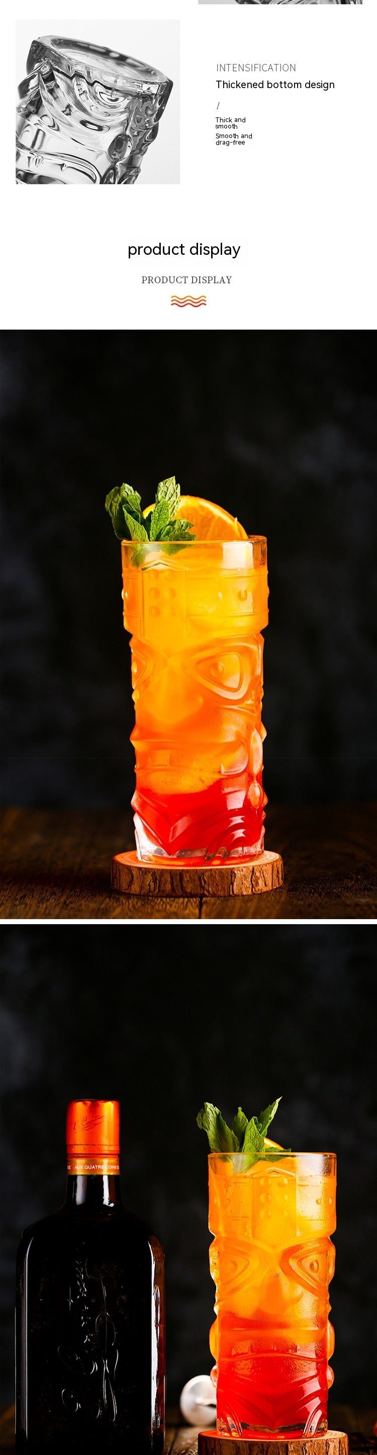 400ml Glass Cup with Modern Design for Home & Bar Use - Clear