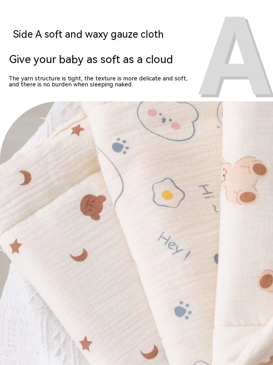 Baby Stroller Cotton Cushion Set with Star Moon Bear & Heart Designs – 40x80CM
